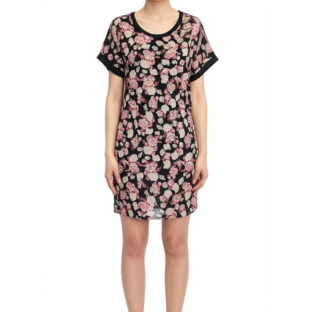 ADAM LEVINE Beautiful Black Floral‎ Fully Lined Dress Womens Large